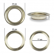 Люверсы сталь TBY.2094 №31 (? 17мм, h 5мм) цв. никель уп. 100шт