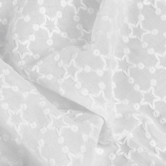 Ткань шитье 100 г/м? 100% хлопок шир.150 см арт.TBY.Emb.8228.1 цв.01 белый рул.14,62м