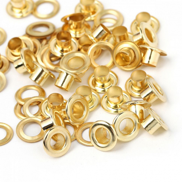 Люверсы сталь New Star №3 (? 4,87мм, h 5,66мм) цв.золото уп.500шт