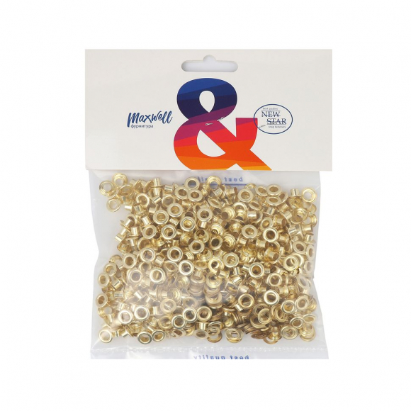 Люверсы сталь New Star №3 (? 4,87мм, h 5,66мм) цв.золото уп.500шт