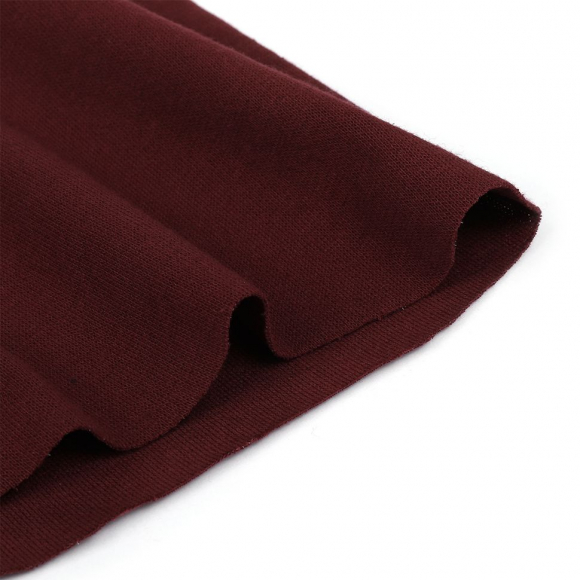 Ткань рибана  гл/крашеный, 215г/м?  95% хл 5%эласт  чулок 80-90см арт.ДЛ-2153080 цв.бордо рул.15-80м (1кг-2,52м)