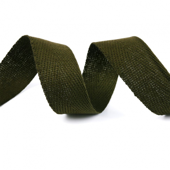 Тесьма киперная 22 мм хлопок 1,8г/см арт.12.2С-257К.22.113 цв.оливковый уп.50м