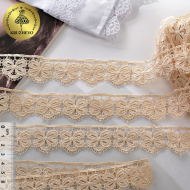 Кружево гипюр KRUZHEVO арт.TR.4GB2503 шир.30мм цв.3 экрю уп.9м