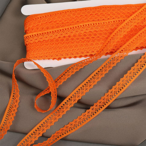 Кружево-трикотаж KRUZHEVO арт.TBY 1665 шир.10мм цв.229 св.оранжевый, уп.27,4м