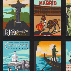 Ткань для пэчворка PEPPY Dream Vacation Panel 146 г/м? 100% хлопок цв.AOR-14909-200 VINTAGE уп.60х110 см