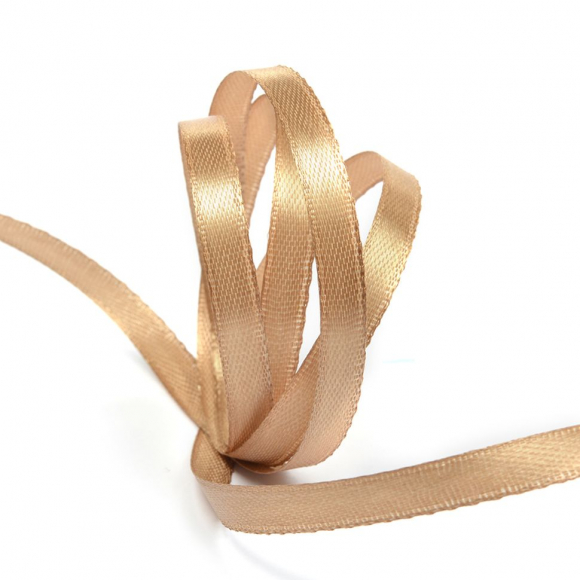 Лента атласная 6мм цв.4837 бежевый IDEAL уп.27,4 м