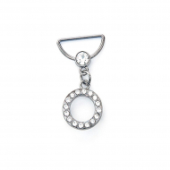 Украшение пришивное металл со стразами арт.UF.324 20х45мм цв.никель уп.10шт