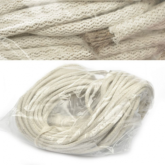 Шнур круглый х/б 09мм с наполнителем 05С2274 рис.5274 цв.003 белый уп.100м