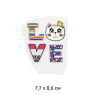 Термотрансфер арт.TBY.1318 LOVE 7,7х8,6см, уп.10шт