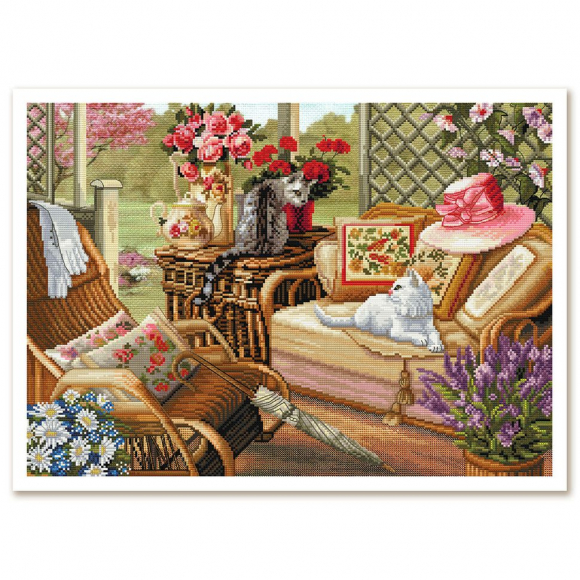 Набор для вышивания бисером НОВА СЛОБОДА арт.ННД1081 Летняя веранда 45х32 см