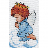 Набор для вышивания мулине НИТЕКС арт.0131 Ангелочек 13х21 см