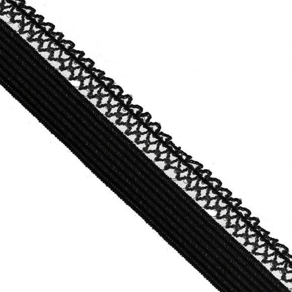 Резинка TBY бельевая ажурная ультрамягкая 10мм арт.RB05322 цв.F322 черный уп.100м