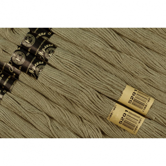 Нитки мулине цв.5201 коричневый 12х10м С-Пб