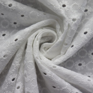 Ткань шитье 145 г кв.м 100% хлопок шир.145 см арт.Р.15303.01 цв.01 белый уп.15м