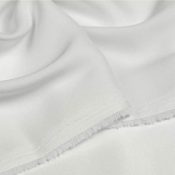 Ткань шелк Армани 90г/м? 97% ПЭ 3% Спандекс шир.150см арт.TBYArm-001 цв.01 белый рул.25м