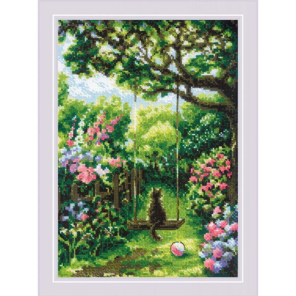 Набор для вышивания РИОЛИС арт.2114 Садовые качели 21х30 см