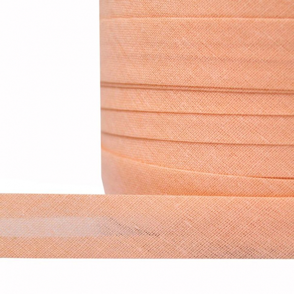 Косая бейка хлопок TBY арт.CB15 шир.15мм цв.F155 персиковый уп.132 м