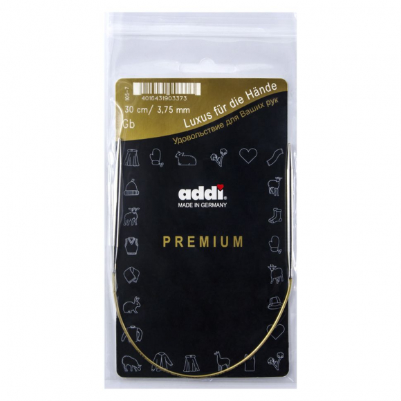 Спицы, круговые, супергладкие, addiClassic №3.75, 30 см Спицы, круговые, супергладкие, addiClassic №3.75, 30 см