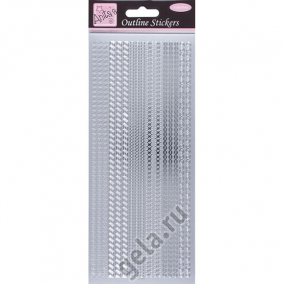 53088_Набор объемных наклеек "Серебристые бордюры"