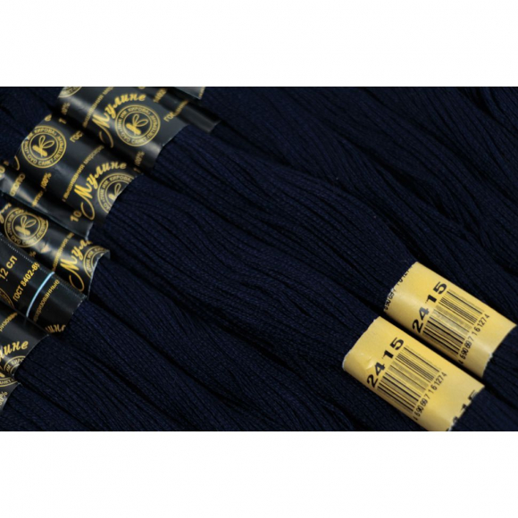 Нитки мулине цв.2415 чернильно-синий 12х10м С-Пб Нитки мулине цв.2415 чернильно-синий 12х10м С-Пб