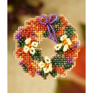 Набор для вышивания бисером MILL HILL Венок из осенних листьев 6х6 см