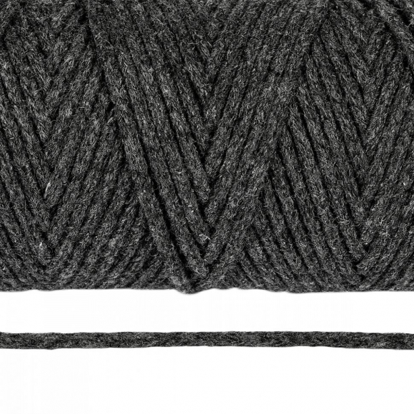 Шнур круглый х/б 03мм цв.2203 т.серый уп.100м Шнур круглый х/б 03мм цв.2203 т.серый уп.100м