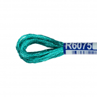 Нитки для вышивания Gamma мулине 100% вискоза 12 x 8 м цв.R6075 т.бирюзовый