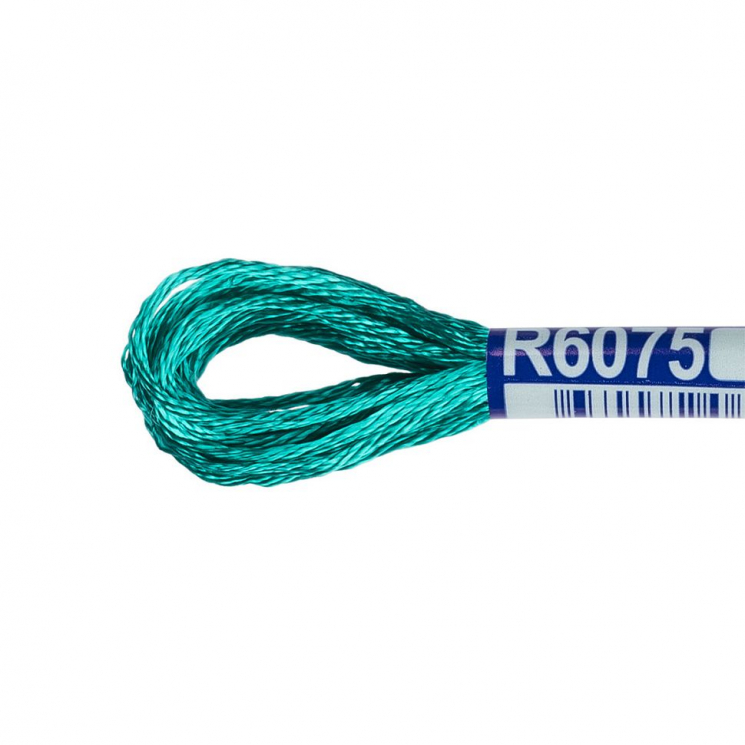 Нитки для вышивания Gamma мулине 100% вискоза 12 x 8 м цв.R6075 т.бирюзовый