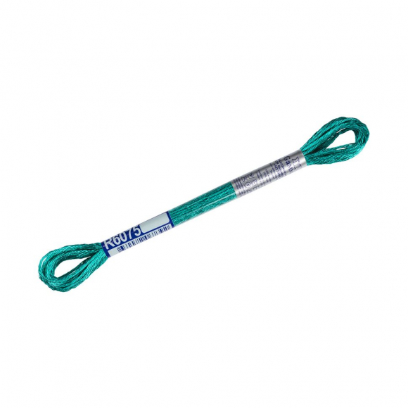 Нитки для вышивания Gamma мулине 100% вискоза 12 x 8 м цв.R6075 т.бирюзовый