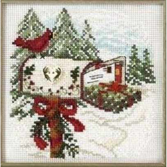 Набор для вышивания MILL HILL Праздничная почта 12,7х12,7 см Набор для вышивания MILL HILL Праздничная почта 12,7х12,7 см