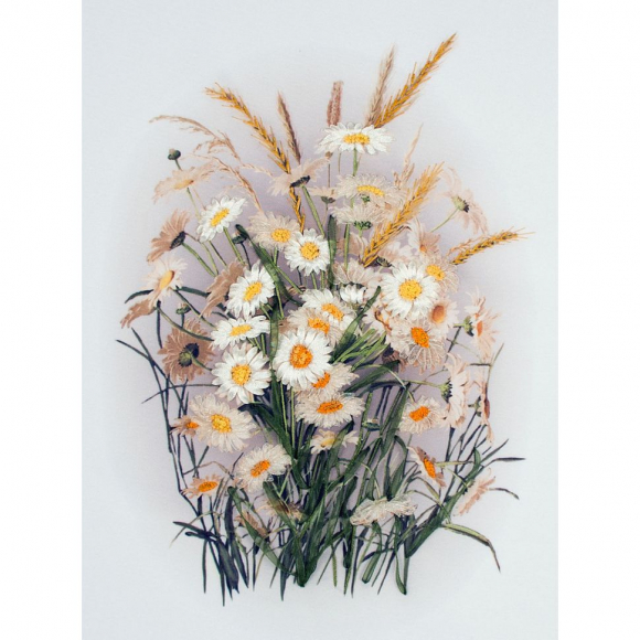 Набор для вышивания лентами МАТРЕНИН ПОСАД арт.37х49 - 7033 Колоски с ромашками