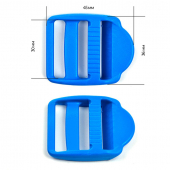 Пряжка регулятор трехщелевая 30мм LE30А цв.голубой нагрузка 90 кг уп.40 шт Пряжка регулятор трехщелевая 30мм LE30А цв.голубой нагрузка 90 кг уп.40 шт