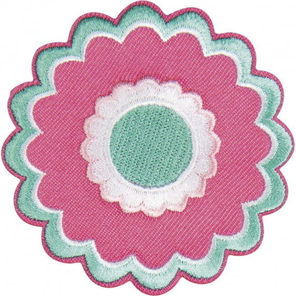 Термоаппликация "Бирюзово - розовый цветок"