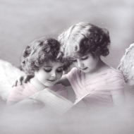 98645_Салфетки трехслойные для декупажа, коллекция "Lunch" Sagen Vintage Design "Розовые ангелочки"