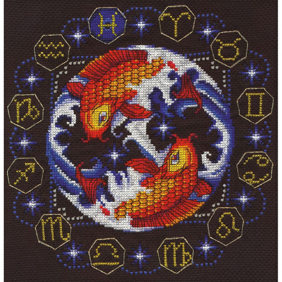 Набор для вышивания PANNA арт. ZN-0933 Знаки Зодиака. Рыбы 21х20,5 см Набор для вышивания PANNA арт. ZN-0933 Знаки Зодиака. Рыбы 21х20,5 см