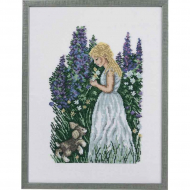 Набор для вышивания EVA ROSENSTAND арт.14-366 Девушка с щенком 45х35 см