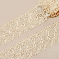 Кружево гипюр KRUZHEVO арт.TR 1416 шир.70мм цв.03 экрю уп.9м