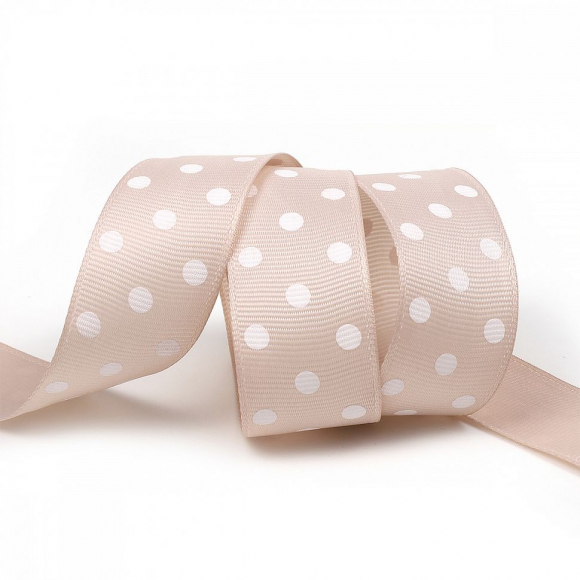 Лента репсовая Ideal LDRG81325 Горошек 25мм цв.бежевый уп.27,4м Лента репсовая Ideal LDRG81325 Горошек 25мм цв.бежевый уп.27,4м