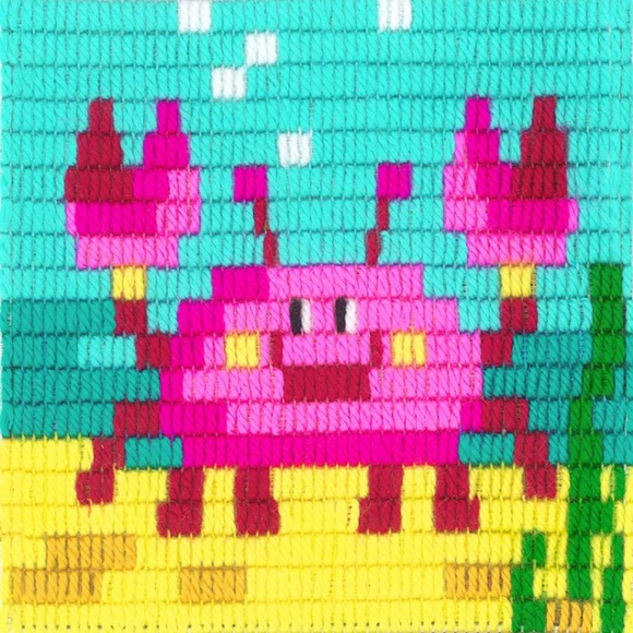Набор для вышивания с вертикальным стежком STITCH ME арт.I037 Краб 15х15 см