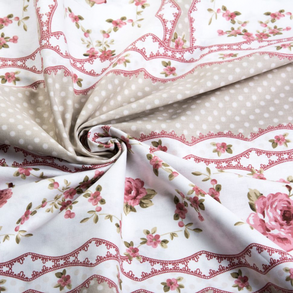 Ткань ранфорс Прованс, арт.WH 10964-v11, 130г/м?,100% хлопок, шир.240см, цв.брусника, рул.30м Ткань ранфорс Прованс, арт.WH 10964-v11, 130г/м?,100% хлопок, шир.240см, цв.брусника, рул.30м