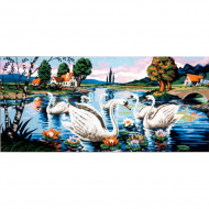 98821_Канва жесткая с рисунком "Лебединая весна"