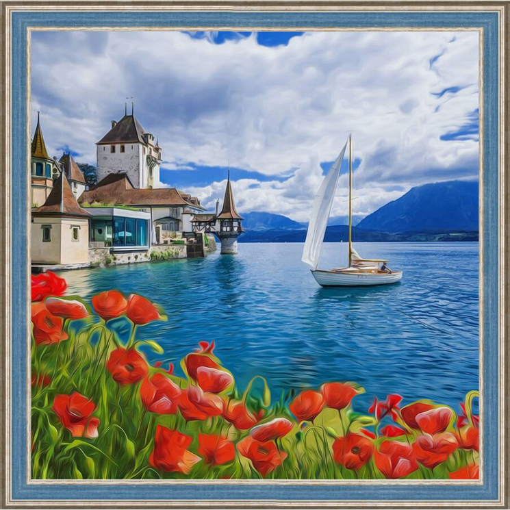 Набор для изготовления картин АЛМАЗНАЯ ЖИВОПИСЬ арт.АЖ.1502 Цветущая бухта 40х40 см