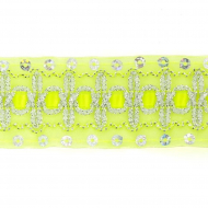 Тесьма с пайетками TBY арт.TH182 шир.38мм цв.057 салатовый уп.18,28м