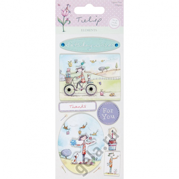 53527_Наклейки 3D "Пожелания на День Рождения", TULIP 53527_Наклейки 3D "Пожелания на День Рождения", TULIP