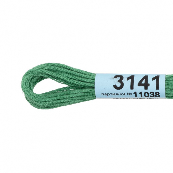 Нитки для вышивания Gamma мулине (3071-3172) 100% хлопок 24 x 8 м цв.3141 зеленый