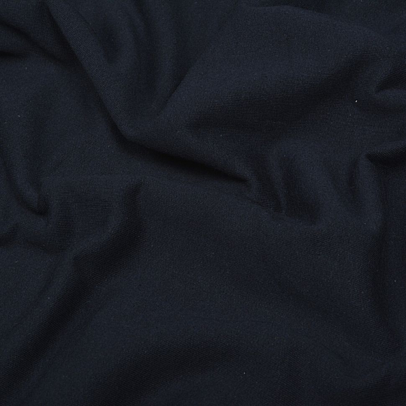 Ткань трикотаж Футер 2х нитка начес хлопок 190г опененд 100+100 т.синий 19-4010 пач.20-25кг