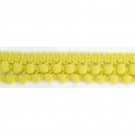 107228_Тесьма с помпонами двурядная, цвет желтый