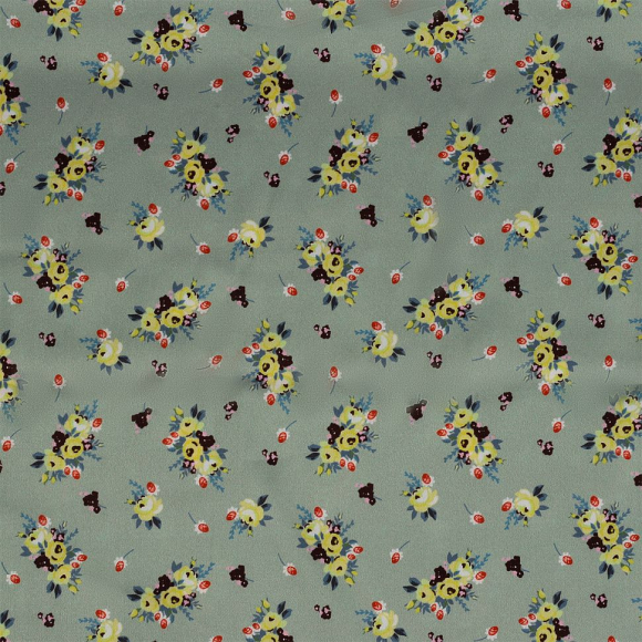 Ткань шелк Армани креп 90 г/м? 97% полиэстер, 3% лайкра шир.148 см арт.T.0210.5 цв.05 зеленый рул.25м