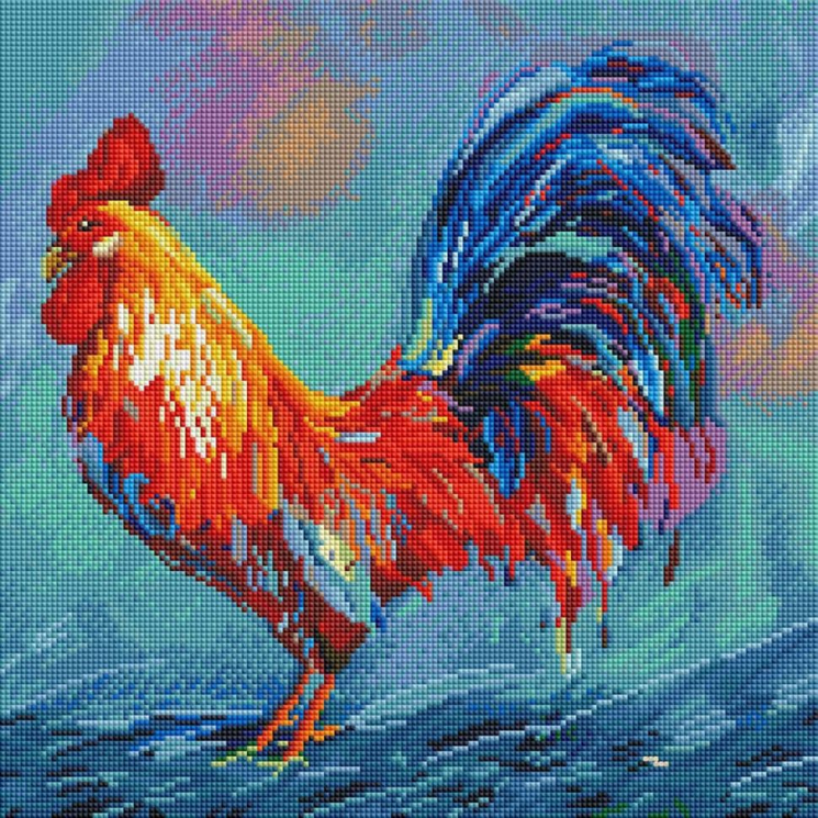 Набор Белоснежка для изготовления картин со стразами на подрамнике арт.БЛ.363-ST-S Благородный петух 40х40 см