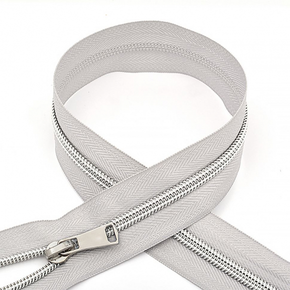 Молния MaxZipper спираль №5 декор. 45см цв.S336 серый уп.50шт